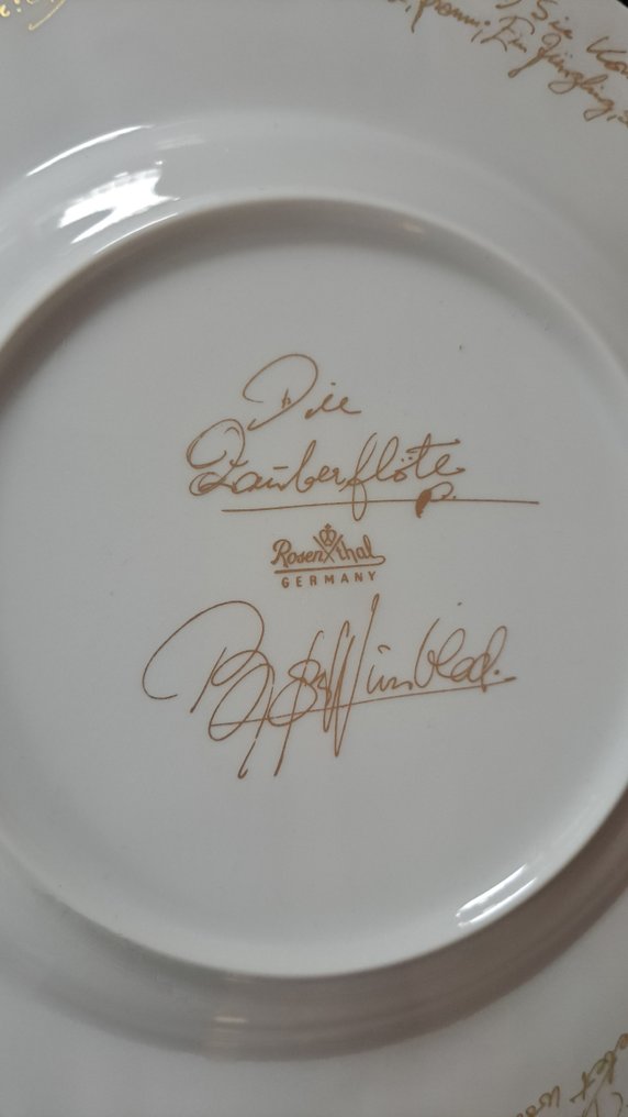 Rosenthal - Bjørn Wiinblad - 早餐盘 (6) - Zauberflöte, weiß - Bisquit瓷器 - 几乎全新陈列柜服务 #4.3