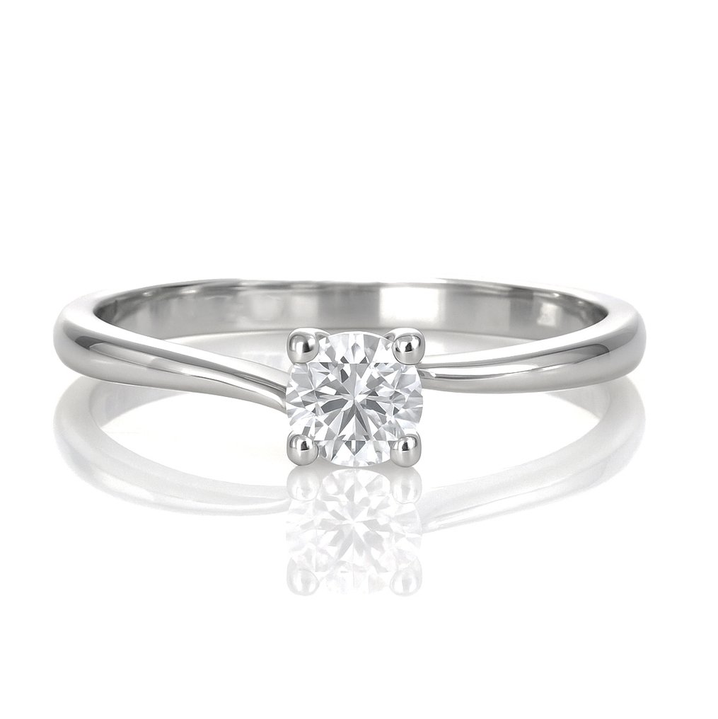 戒指 - 18 克拉 白金 -  0.20ct. tw. 鉆石 (天然)  #2.1