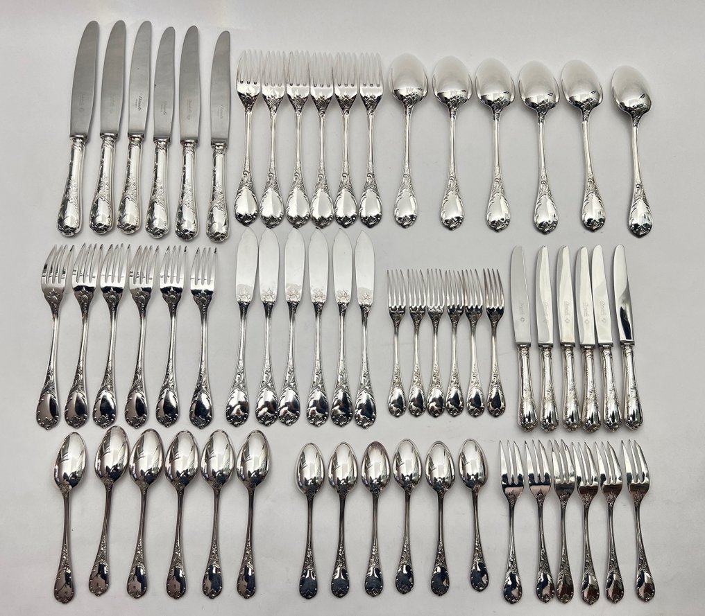 Christofle - Château de Marly - Σετ μαχαιροπήρουνων (60) - Marly - Επάργυρο - Στρώμα τραπεζιού για 6 άτομα #4.3