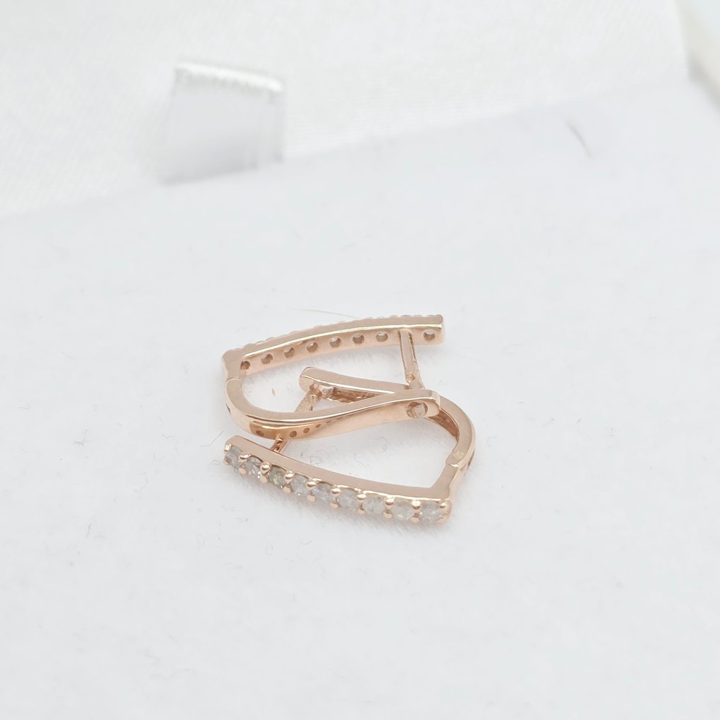 沒有保留價 - 耳環 - 14 克拉 玫瑰金 - 0.24ct. tw. 鉆石 (天然) #1.0
