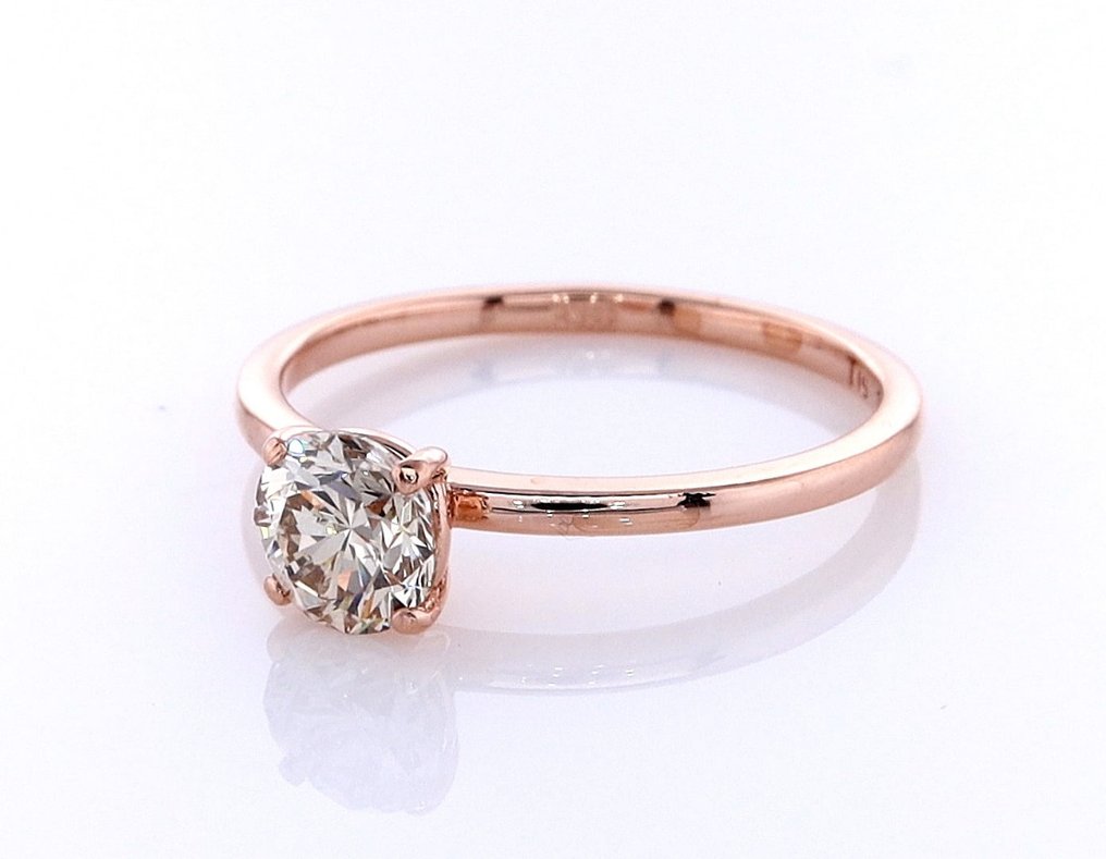 没有保留价 - 戒指 - 14K包金 玫瑰金 -  0.76ct. tw. 钻石 (天然色彩的) #2.1