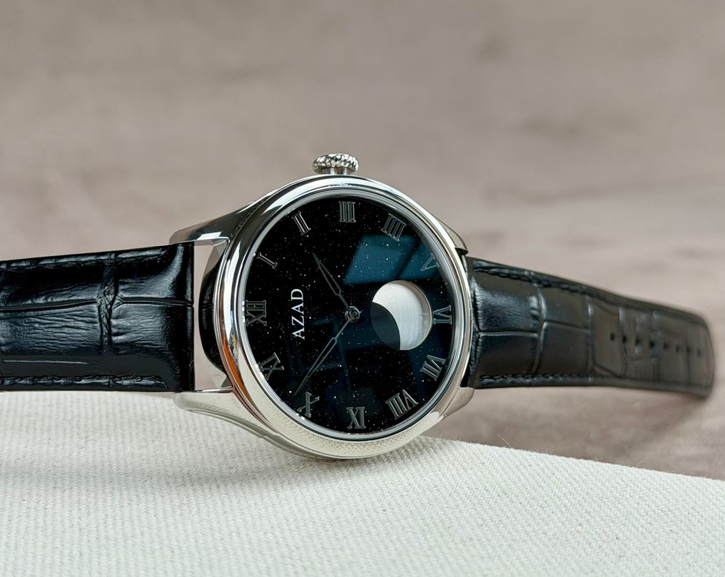 Azad New York - Minimalistic Moon Phase Automatic Black/White/Diamond Dial - BE1971 - Men - 2020+ #4.3