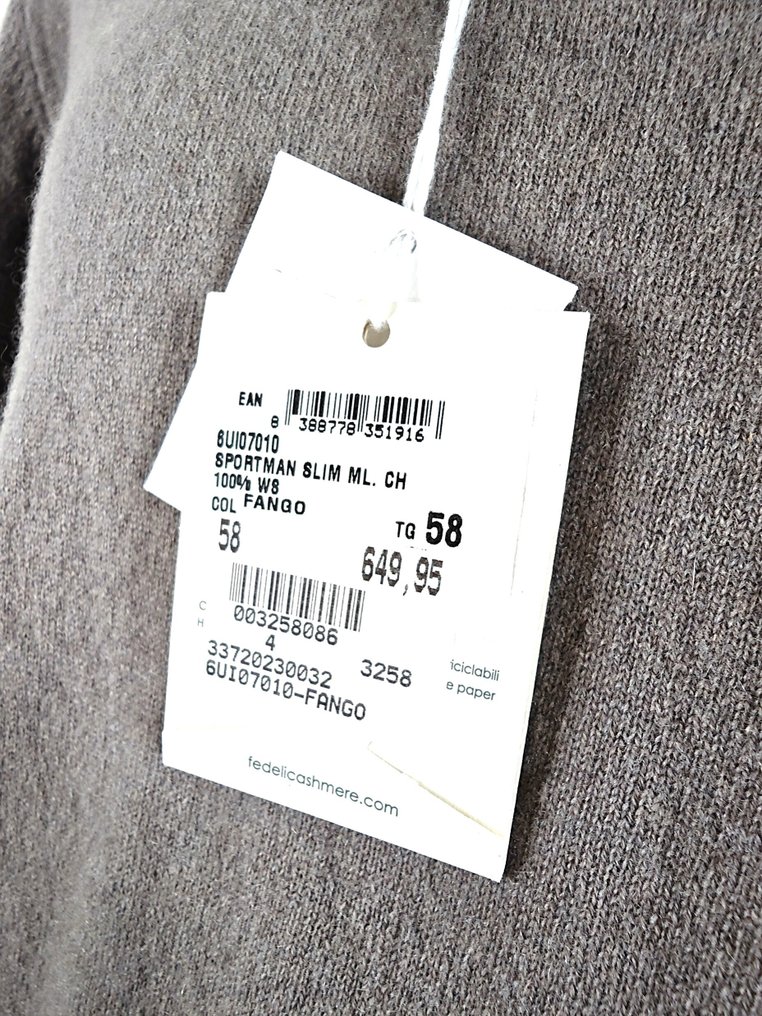 Fedeli - NEW, 100% Cashmere, Size 58 - 毛衣 - New with tags #1.0