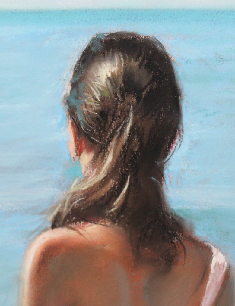 Domingo Alvarez Gomez (1942) - Joven en la orilla de la playa #2.1