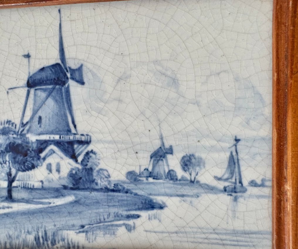 Cserép - Holland táj - De Porceleyne Fles, Delft - 1890 - Antik #2.1