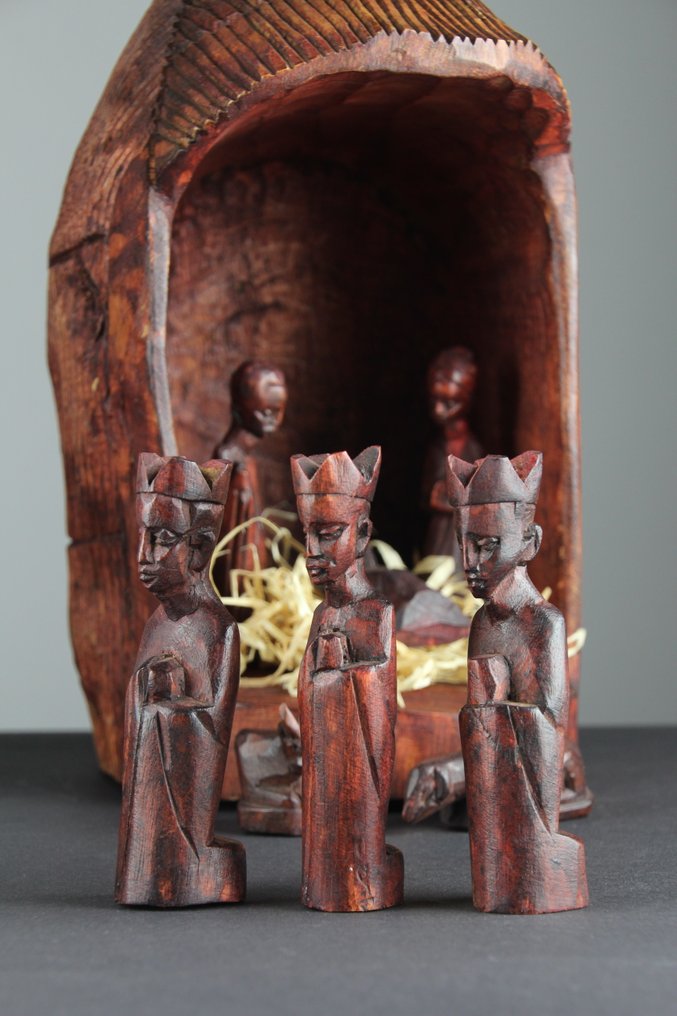 Udskæring, Kerstgroep - 33 cm - Træ #3.2