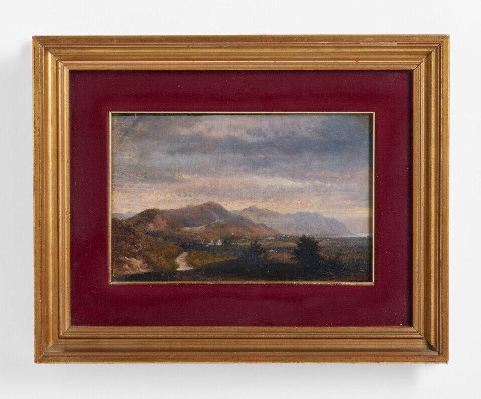 Faustino Joli (1814-1876), Attributed to - Paesaggio della Franciacorta con il Lago d'Iseo e Scorcio montano della Valcamonica #2.1