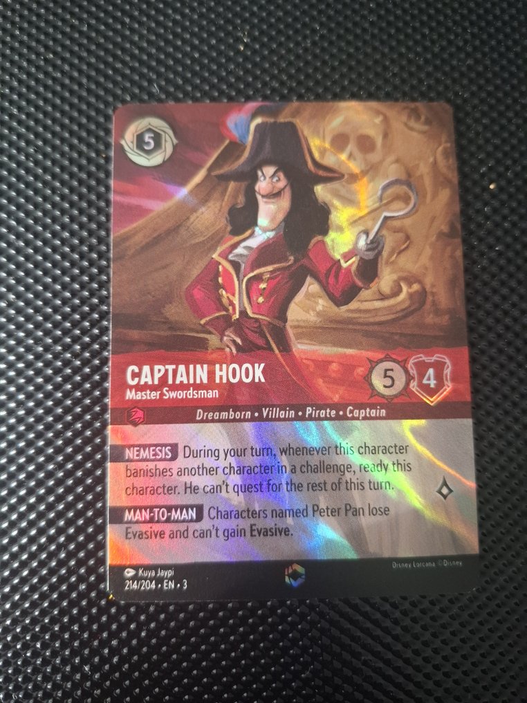 Ravensburger - 1 Card - Disney Lorcana - Captain Hook 214/204 #1.0