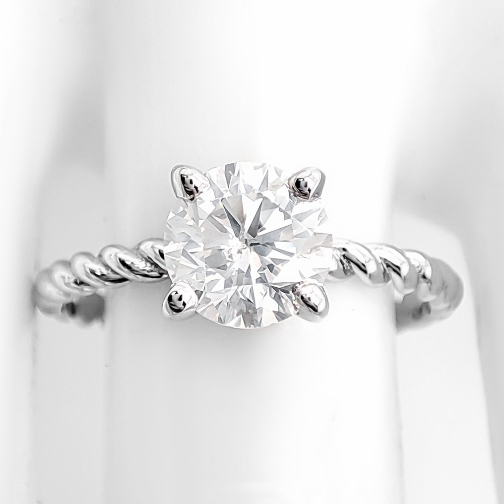 沒有保留價 - 戒指 - 14 克拉 白金 - 1.22ct. tw. 鉆石 (天然) - IGI 证书 #1.0