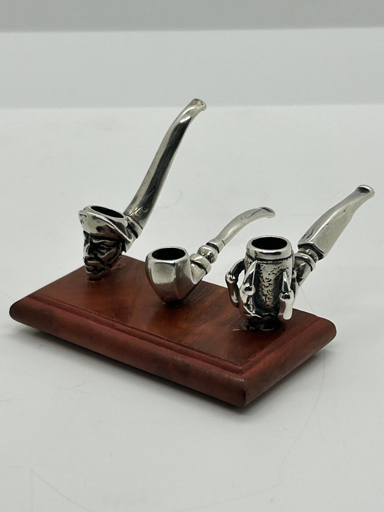 Manifattura italiana - Statuetta in miniatura - Tris pipe - .800 argento #1.0