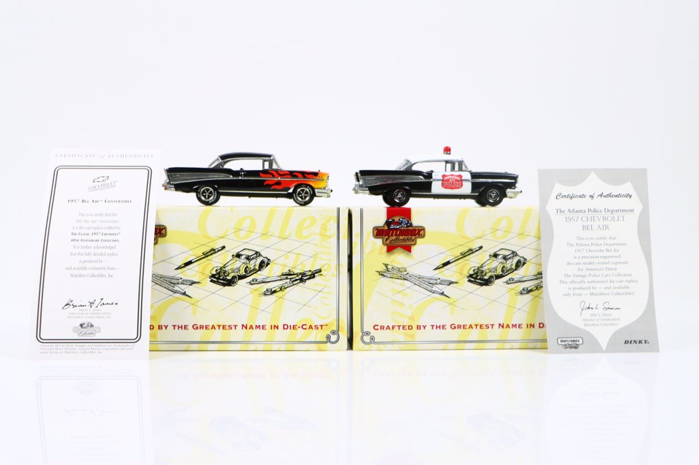 Matchbox 1:64 - Modellbil  (2) - Chevrolet Bel-Air - Atlanta politidistrikt og Vlammen #1.0