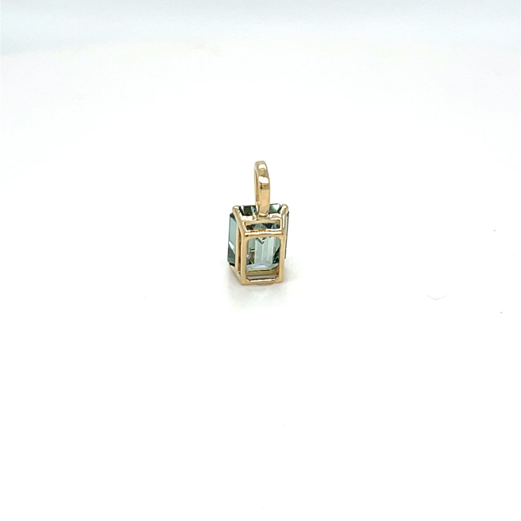 Ingen mindstepris - Vedhæng - 14 karat Gulguld - 1.34ct. tw. Grøn Diamant (Laboratoriedyrket diamant i fancy farver) #2.1