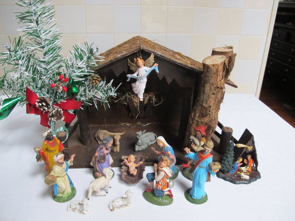 耶穌降生場景 (17) - 70年代复古圣诞马槽及小模型，木制和硬塑料制，意大利和德国制造 - 木 #1.0