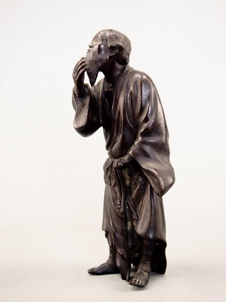 Bronze - Very nice Gama Sennin 蝦蟇仙人(Toad hermit) a symbol of eternal youth and longevity - Meiji period (1868-1912) #2.1