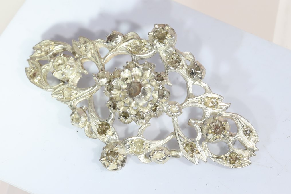 Senza prezzo di riserva - Spilla Argento - Diamante - Antico circa 1870 #2.1