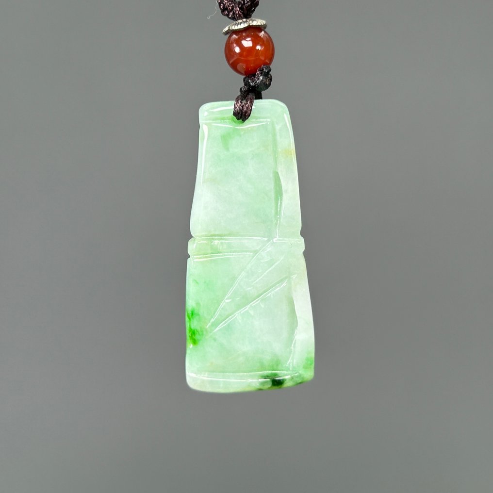 雕刻, Jade Pendant - 37 mm - 认证翡翠（A-玉） #4.3