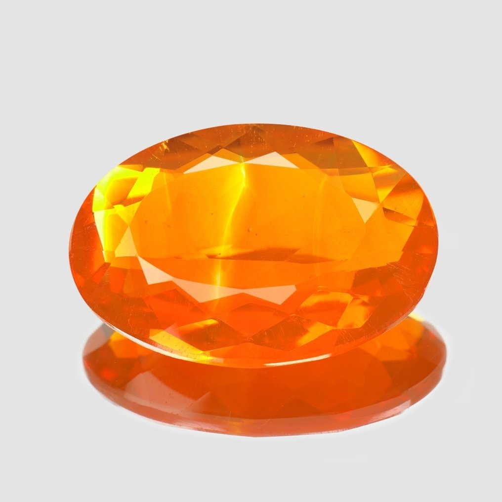 Fără preț de rezervă - 1 pcs Portocaliu Opal de Foc - 4.38 ct - Asociația internațională de pietre prețioase colorate (ICA GemLab) #2.1