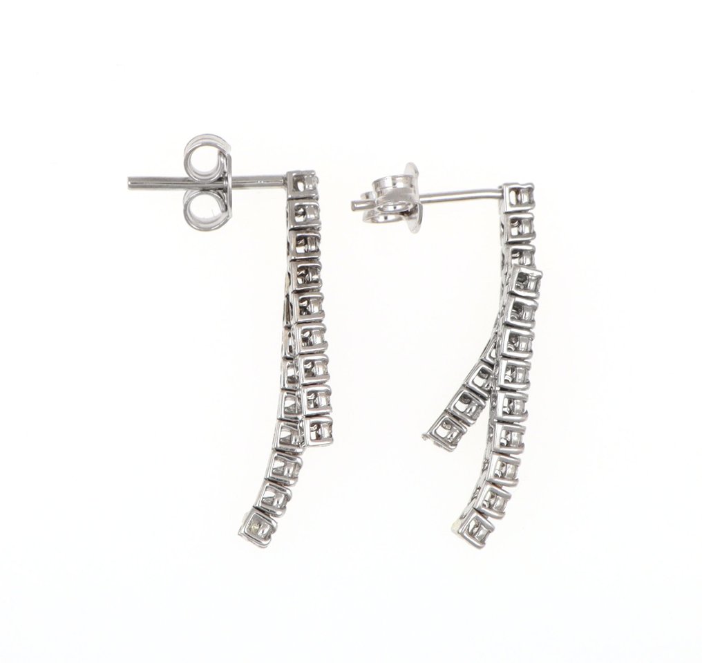 χωρίς τιμή ασφαλείας - Σκουλαρίκια - 18 καράτια Λευκός χρυσός Διαμάντι (Φυσικό) #4.3