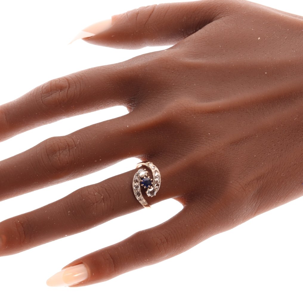 没有保留价 - 戒指 - 18K包金 玫瑰金, 银 - 钻石 - 古董,大约1890年 #1.0