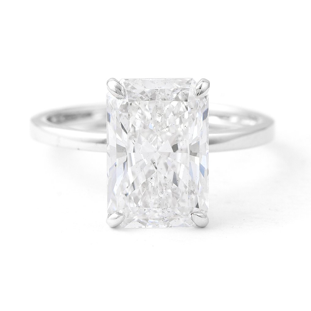 No reserve price - Ring - 14 kt. White gold - 4.00ct. tw. Diamond (Lab-grown) - Diamond #1.0