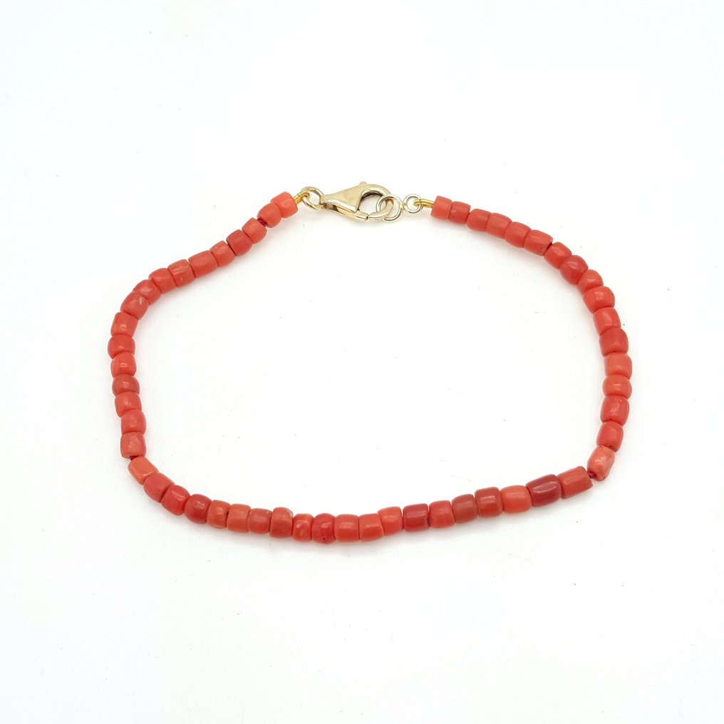 χωρίς τιμή ασφαλείας - Βραχιόλι - 14 καράτια Κίτρινο χρυσό Κοράλλι αίματος #1.0