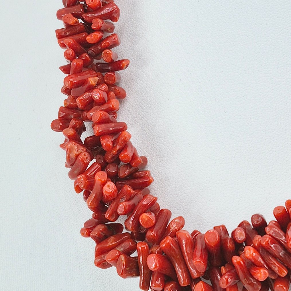 Κοράλλι αίματος - Ασημί, Gold-plated - Κολιέ - CORALLO MEDITERRANEO #3.2