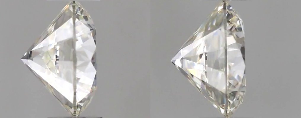 No reserve price - 2 pcs Diamond  (Natural)  - 0.65 ct - Round - H - IF - International Gemological Institute (IGI) - *Matching Pair* *3EX Non* #1.0