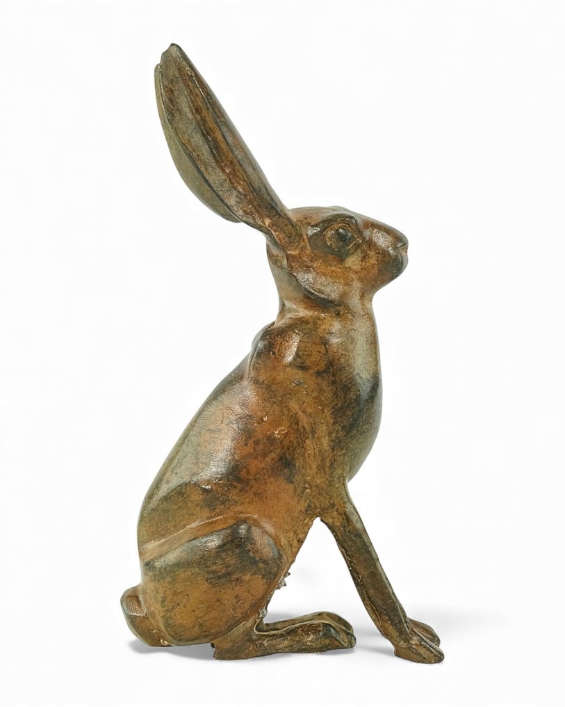 Pierre Chenet (XX-XXI) - 雕刻, Beautiful Sitting Hare - 14 cm - 青銅色 #4.3