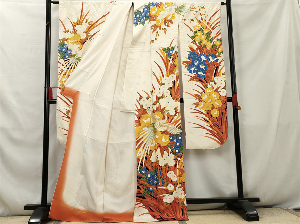 豪华振袖 日本丝绸振袖和服——凤凰与花卉杰作,Koma刺绣 - 真丝 - 日本 - 2000- #1.0