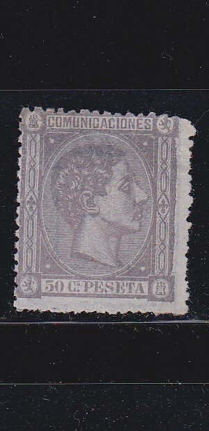 Spanien 1875 - Alfonso XII. 50 Centimos lila - Edifil 168 #1.0