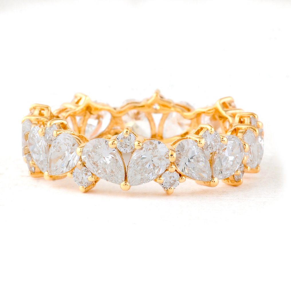 No reserve price - Ring - 14 kt. Yellow gold - 3.61ct. tw. Diamond (Lab-grown) - Diamond #1.0