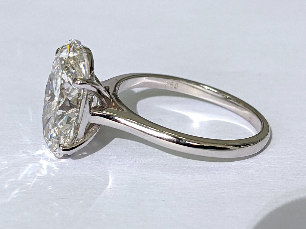 沒有保留價 - 訂婚戒指 - 18 克拉 白金 - 9.69ct. tw. 鉆石 (實驗室培育) - F VVS2 IGI #4.3