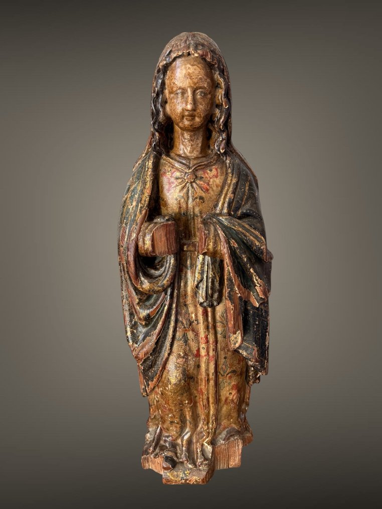 Szobor, Biddende maagd / Maria - 63 cm - Polikróm fa #1.0