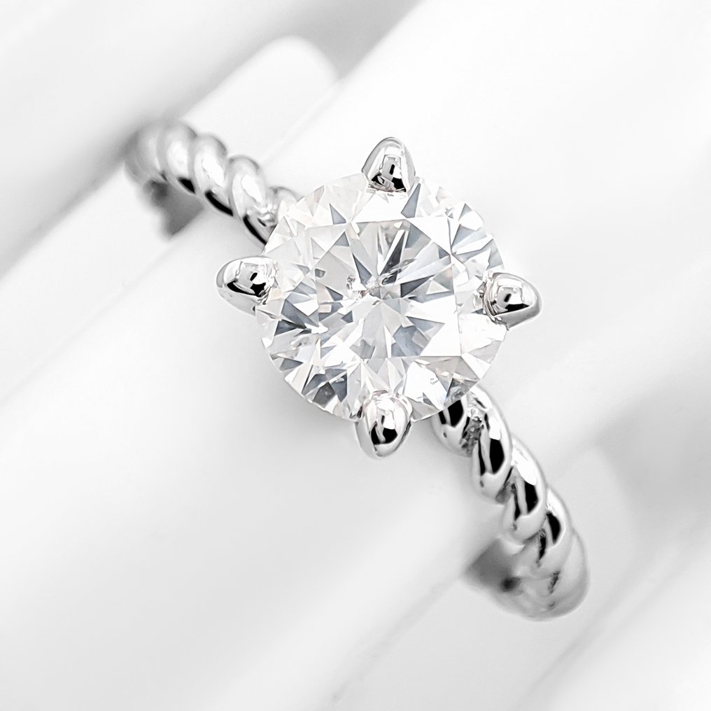 沒有保留價 - 戒指 - 14 克拉 白金 - 1.22ct. tw. 鉆石 (天然) - IGI 证书 #1.0