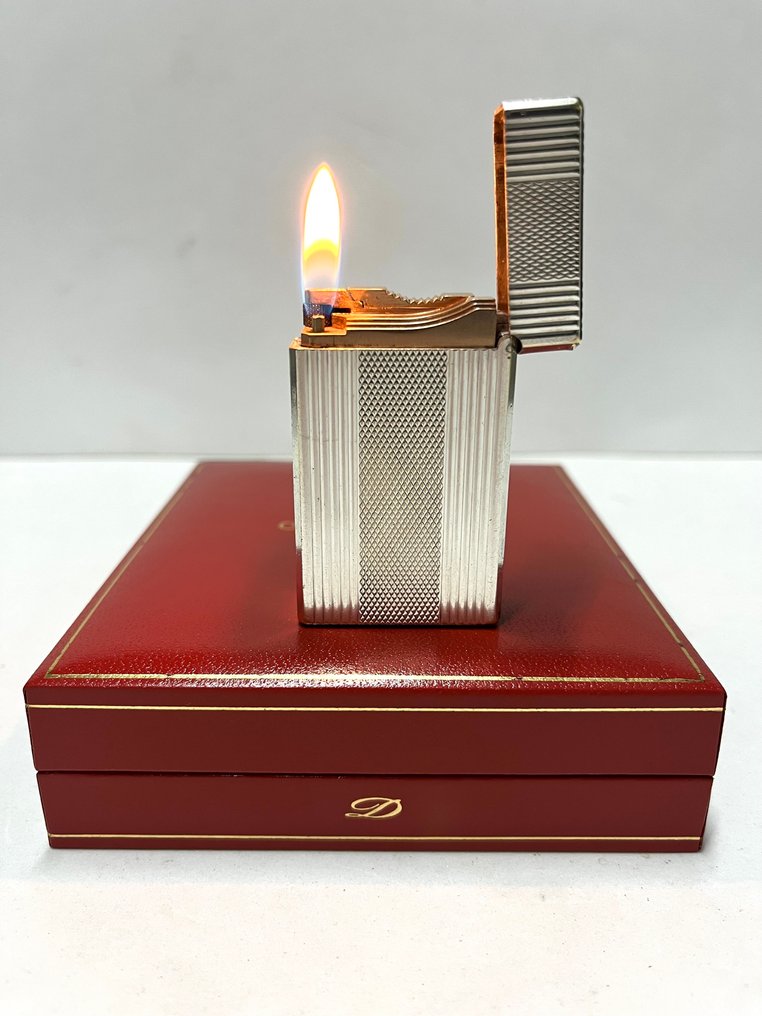 S.T. Dupont - D57 silver Windsor - 1st butane lighter - Isqueiro - Banhado a prata #2.1