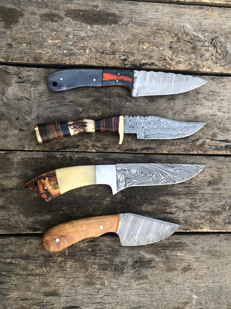 厨刀 - 享有盛誉的手工Skinners刀具，多层锻造钢材，木材与稀有手柄 - 北美 - 皮套 TD48 #3.2