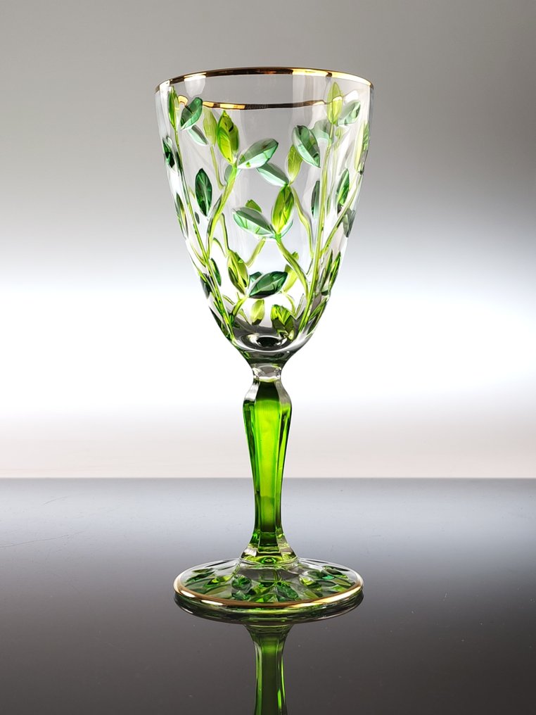 Secoloventesimo - 圣杯 (6) - Leaves Gold Chalice - 24K金 - 无铅水晶 #3.2