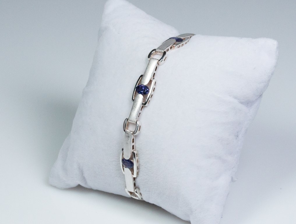 沒有保留價 - 手鈪 - 925 银 - 2.00 克拉坦桑石 #2.1