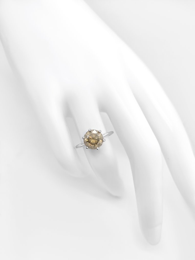 χωρίς τιμή ασφαλείας - Δαχτυλίδι - 14 καράτια Λευκός χρυσός - 2.51ct. tw. Διαμάντι (Φυσικού χρώματος) - Πιστοποιητικό IGI #4.3