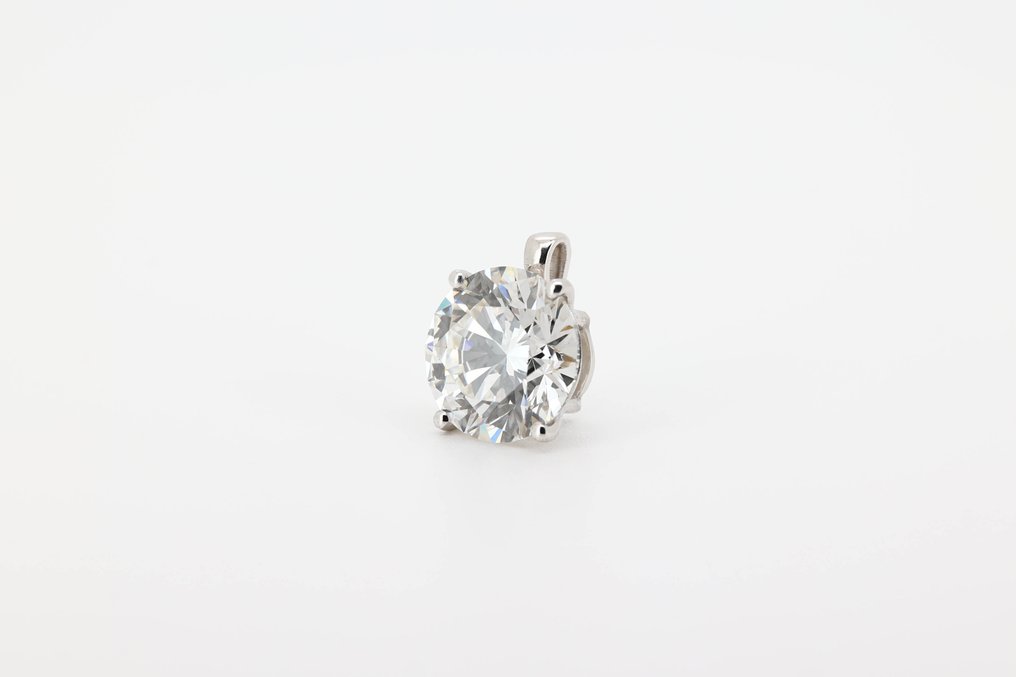 Ingen mindstepris - Halskæde - 14 karat Hvidguld -  3.00ct. tw. Diamant (Laboratoriedyrket) - Round F-VVS2 #3.2