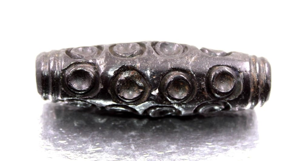 Αρχαίο Βουδιστικό ιερό Θιβετιανό μαγνητικό λίθο DZI με 20 μάτια - Φυλαχτό προστασίας. Μετεωρίτης πέτρας-σιδήρου- 52.2 g #3.2