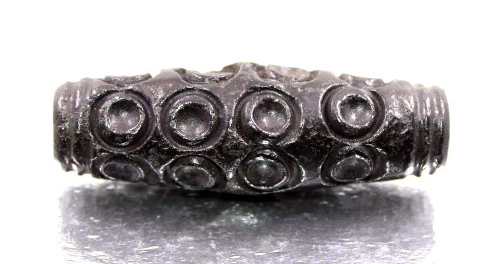 Αρχαίο Βουδιστικό ιερό Θιβετιανό μαγνητικό λίθο DZI με 20 μάτια - Φυλαχτό προστασίας. Μετεωρίτης πέτρας-σιδήρου- 52.2 g #1.0