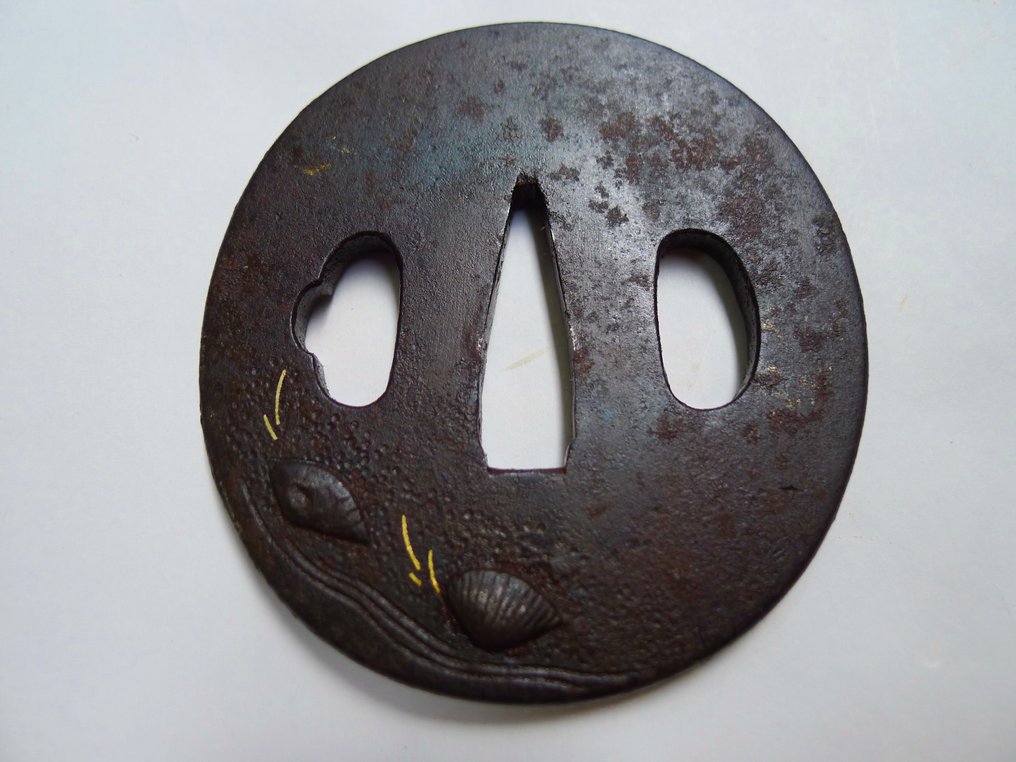 精美的金鑲嵌海浪珍珠紋飾鋇 - 日本 - 江戶時代中期 #1.0