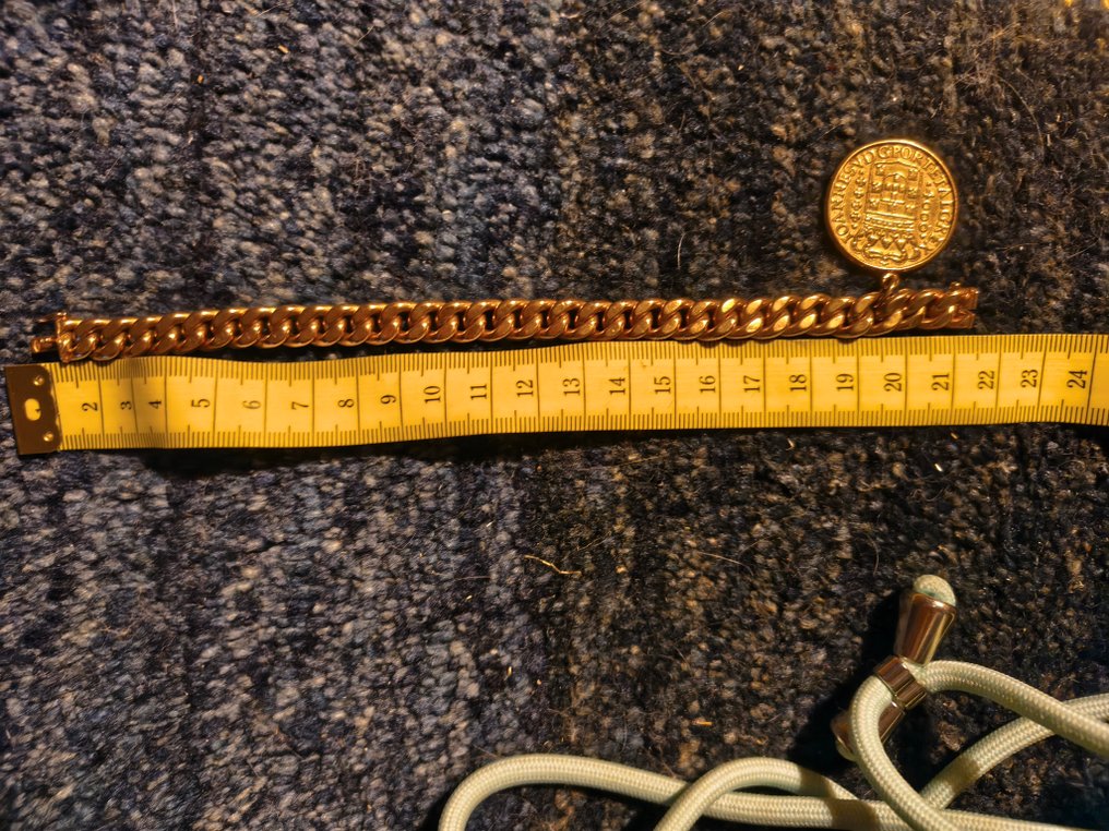 Μπανγκλ - 18 καράτια Κίτρινο χρυσό - Βραχιόλι με χρυσό νόμισμα #3.2