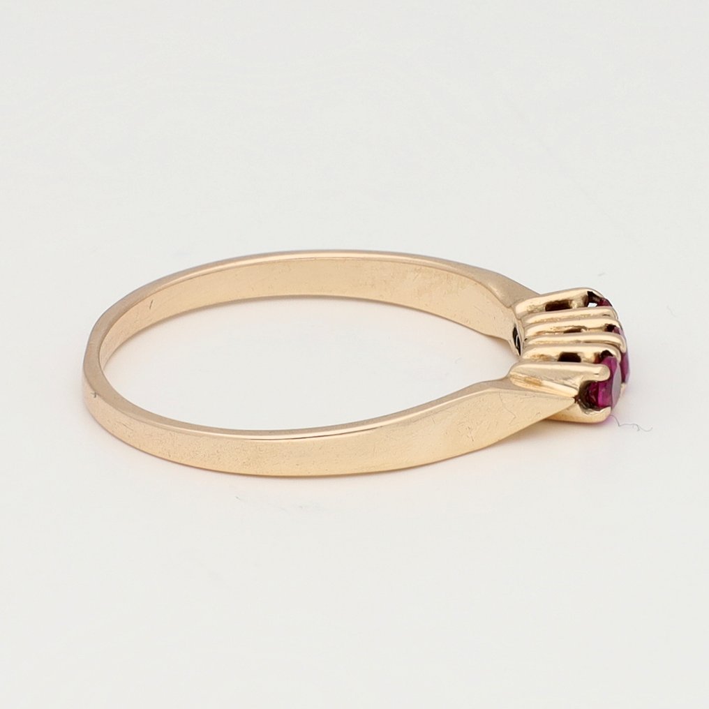 No reserve price - Ring - 14 kt. Yellow gold -  0.15ct. tw. Ruby #4.3