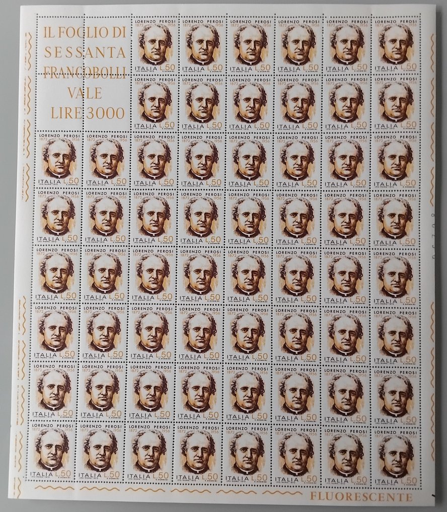 意大利 1945/2015 - 《共和国》。整页、块、四行诗。1990年意大利世界杯的信封。 #3.2
