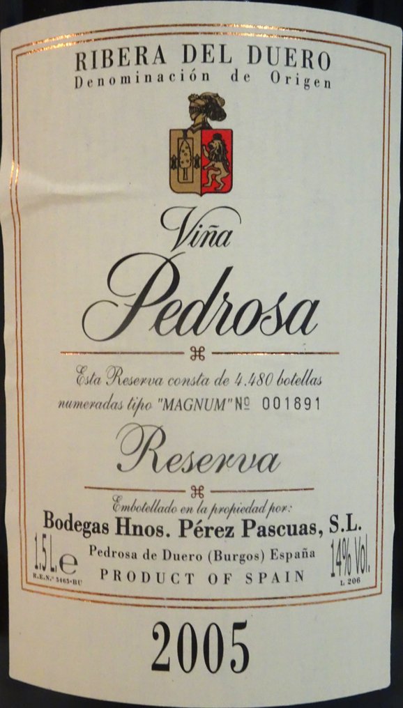 2005 Viña Pedrosa - Ρίμπερα ντελ Ντουέρο Reserva - 1 Magnum (1,5 L) #3.2