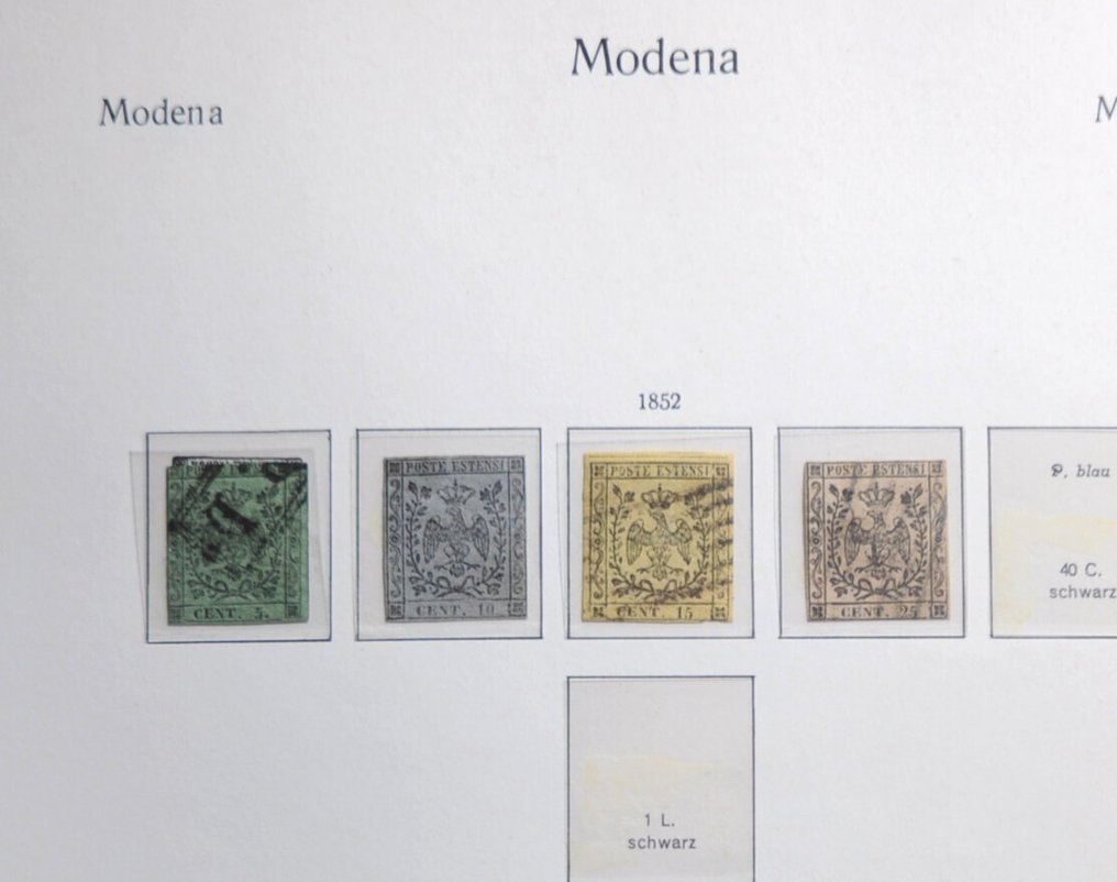 意大利 1852 - 收藏，包括荷兰省份、经典、50年代、书背、未流通/未使用等多种类别，内容丰富。 #2.1