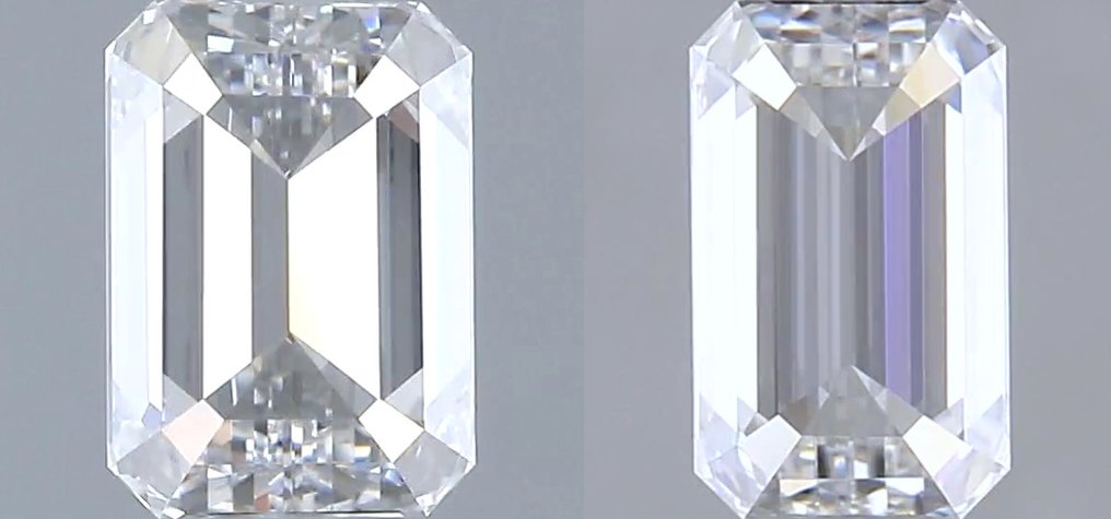 没有保留价 - 2 pcs 钻石  (天然)  - 0.93 ct - 祖母绿 - D (无色) - VVS1 极轻微内含一级 - 美国宝石研究院（GIA） - 匹配对* VG 无 * #2.1