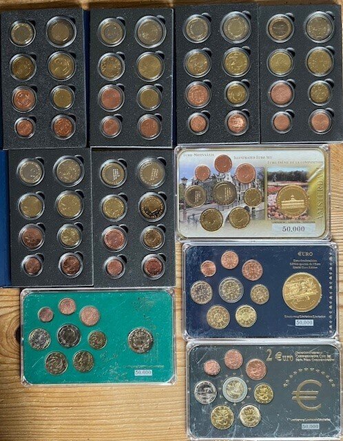 Europa. Series 1 Cent - 2 Euro Various Years (10 series) (Ingen mindstepris) #1.0